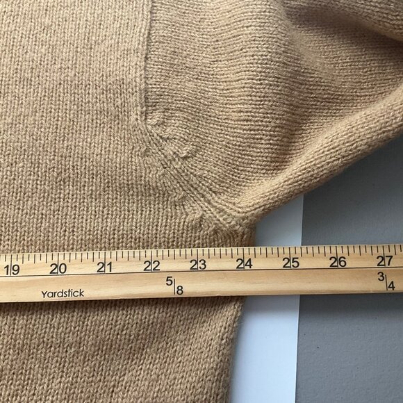 J.Crew Womens Large Sweater V-Neck Camel Wool Oversized Minimalist Old Money - Picture 5 of 8
